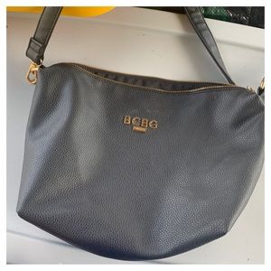 BCBG Paris Black leather with Gold hardware shoulder bag